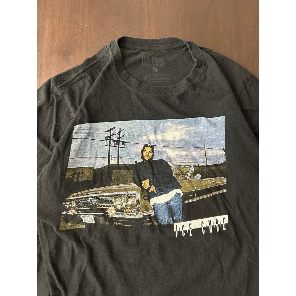 Ice Cube Graphic T-Shirt Mens Small Black Lowrider Hip Hop Rap Tee